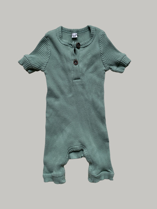 Mint green cotton newborn rib onesie