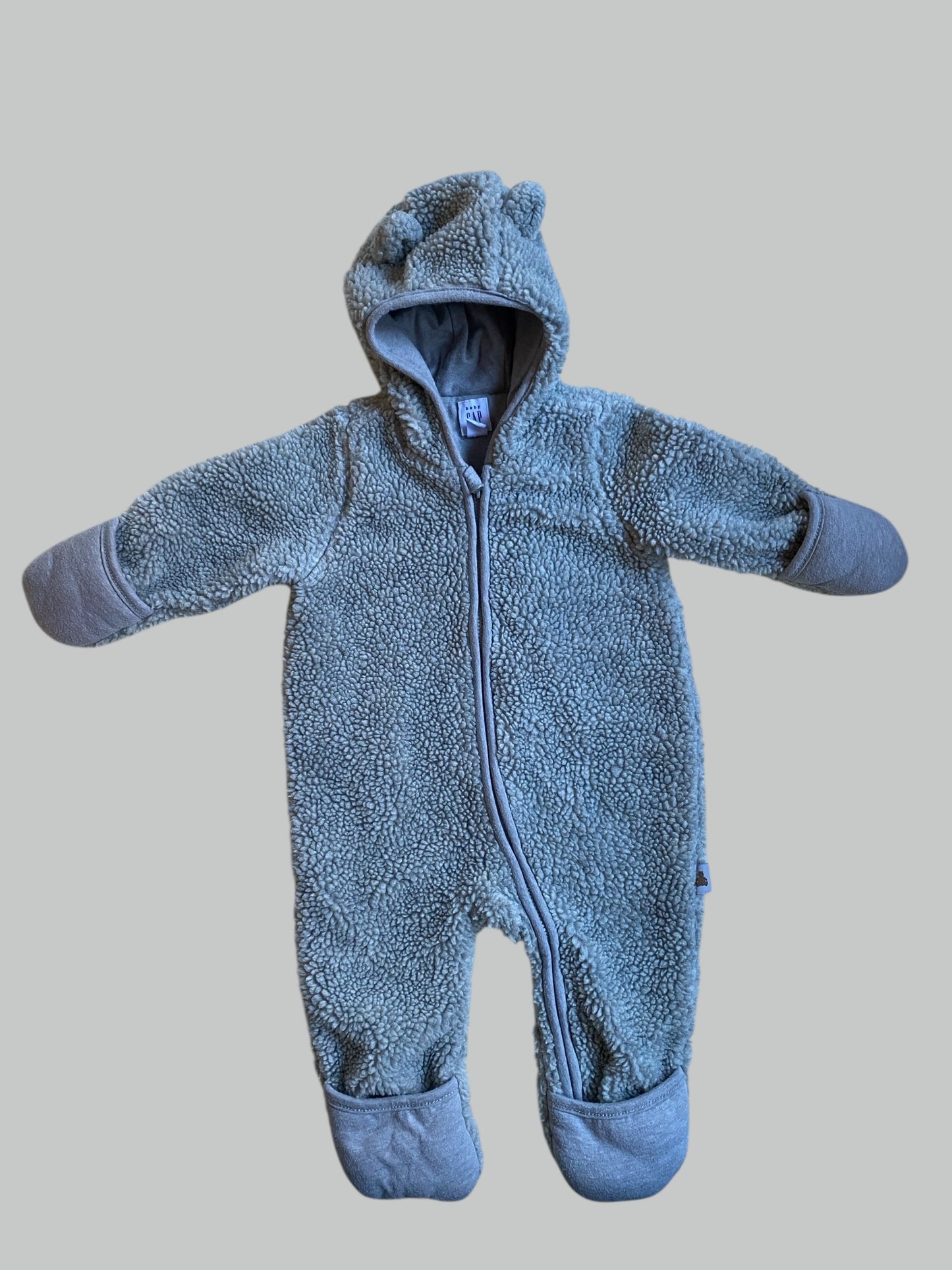Grey fleece pile snowsuit 3-6m | Gap
