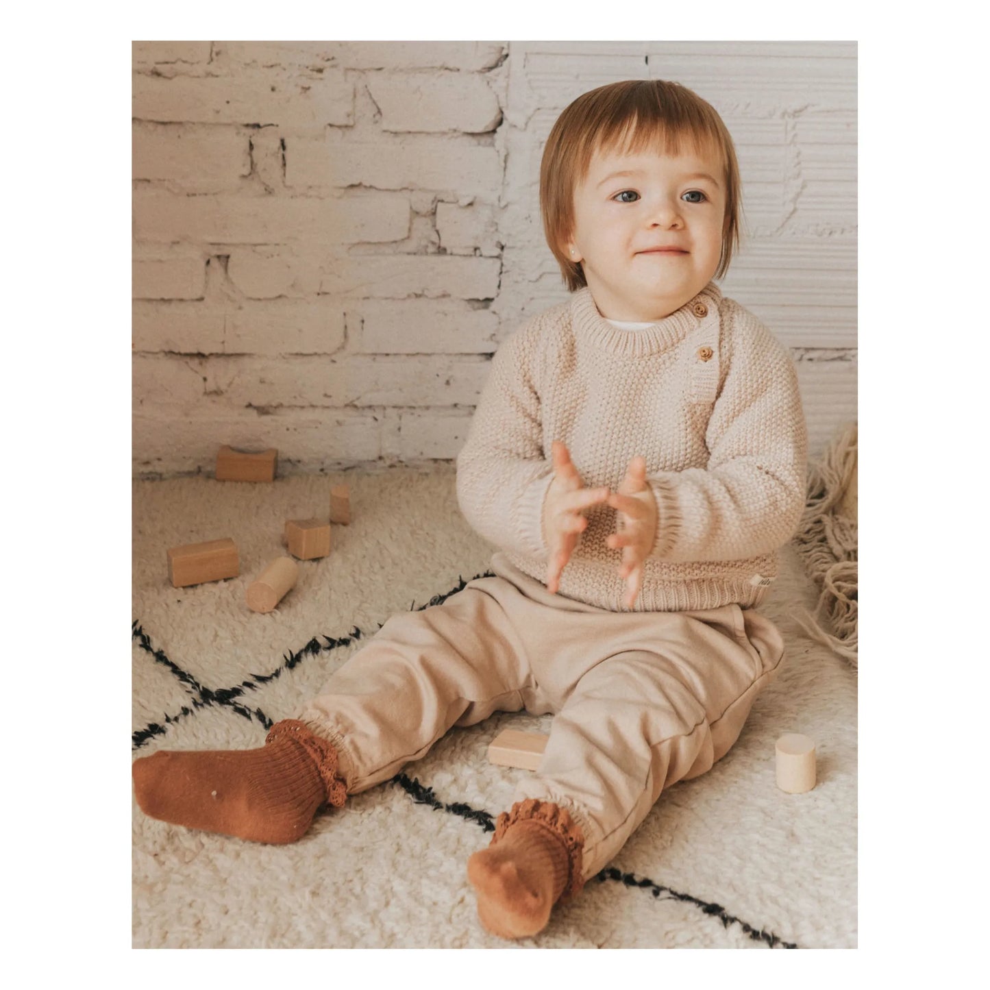 Cream wool blend 24m sweater | Boho Barcelona