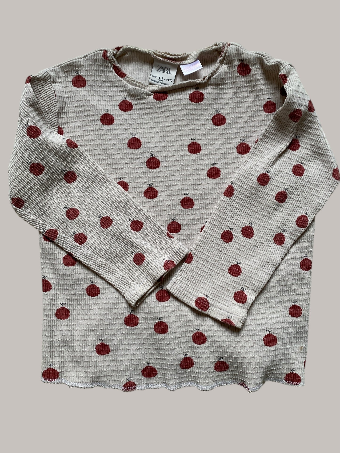 Cotton apple long sleeve top 4-5Y | Zara