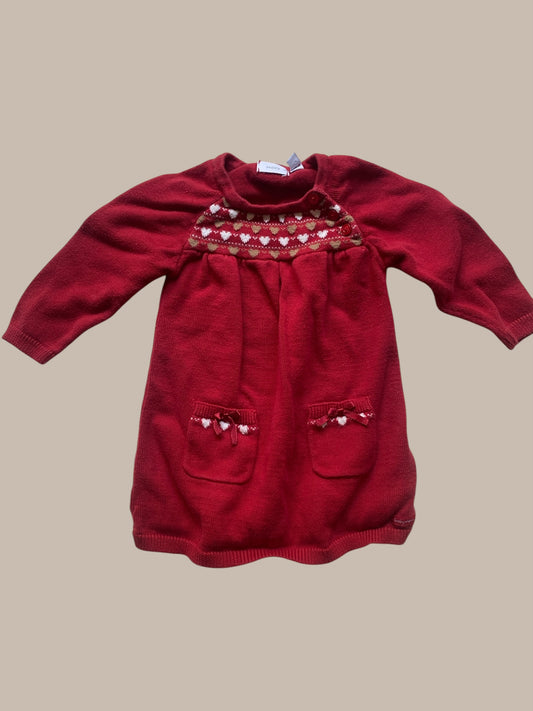 Cotton festive knit dress 3-6m | Mexx