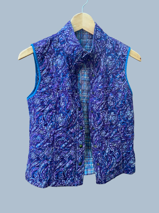 Reversible quilted cotton vest women’s small
