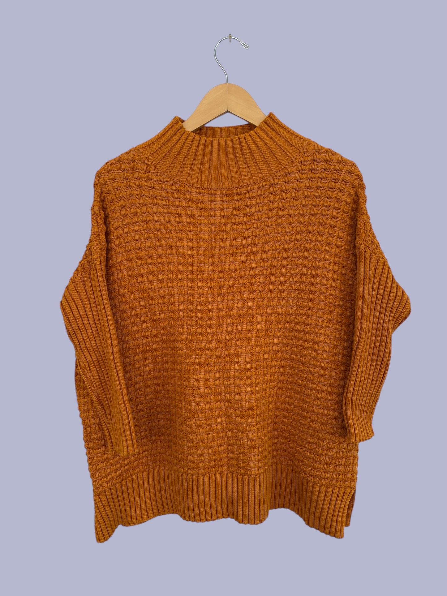 Cotton popcorn high neck knit sweater women's small | French Connection NEW