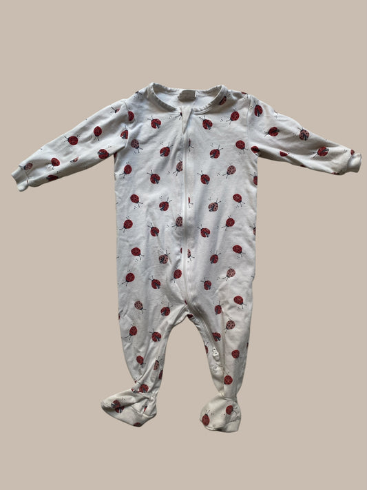 Cotton footed ladybird sleeper 6m | Petit Lem