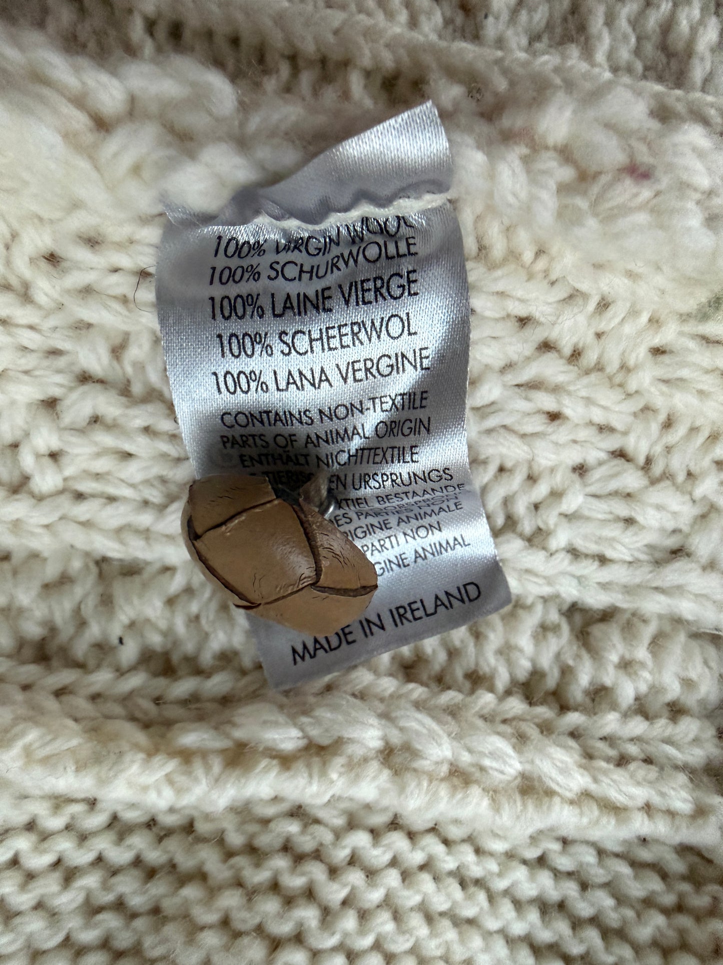 Cream wool cardigan made in Ireland women's large | Ireland's Eye