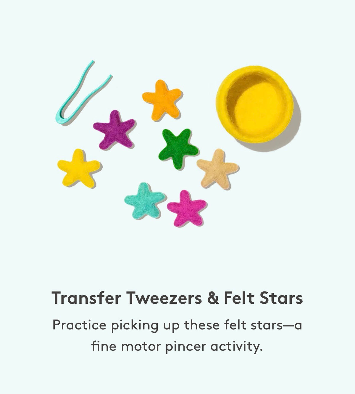 Felted stars with tweezers | Lovevery