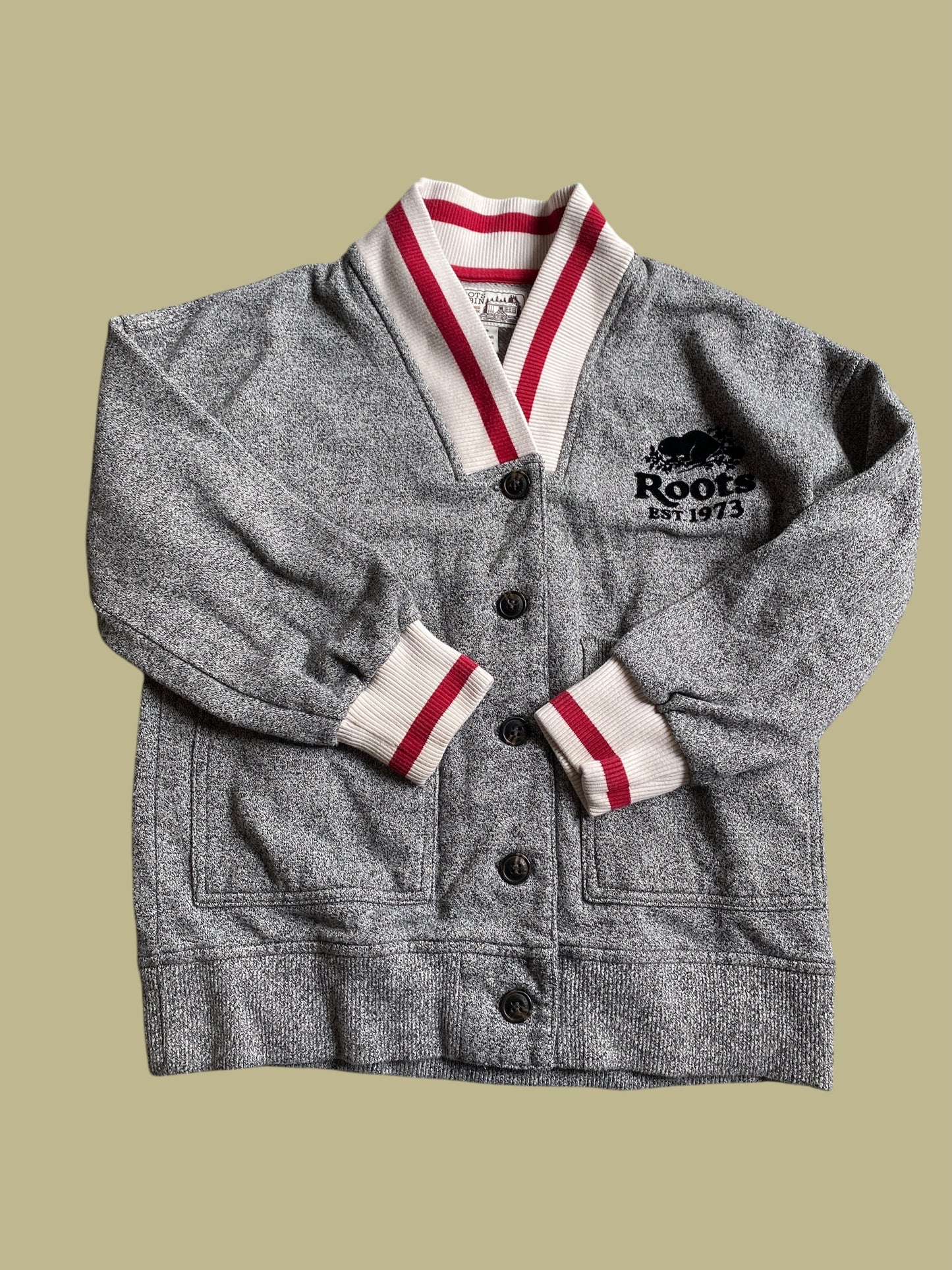 Cabin button sweat cardigan in organic cotton blend 5-6Y | Roots