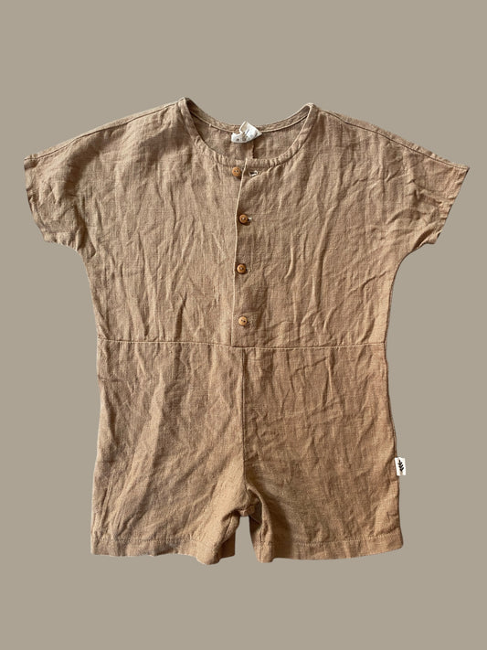 Linen romper/playsuit beige 3-4Y | Les Petits Natures