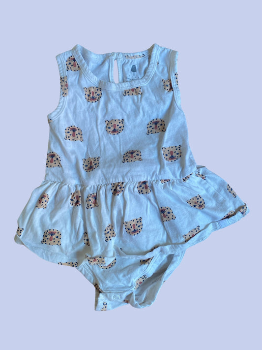 Cream cotton cat romper 12-18m | Rise Little Earthling