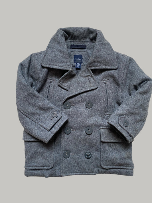 Wool blend dark grey winter coat 2Y | Gap