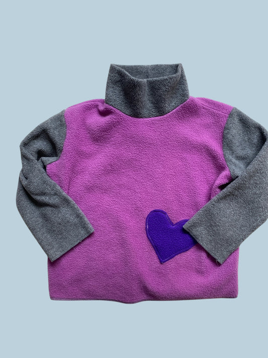 Handmade fleece sweater ~ 5-6Y