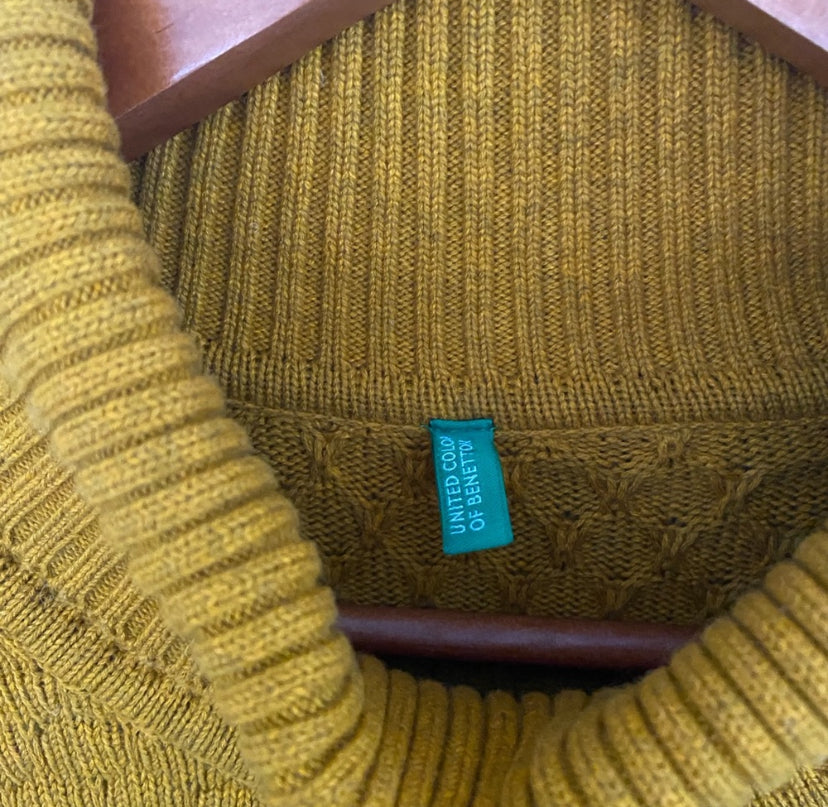 Cotton knit turtleneck sweater einen large | United Colors of Benetton