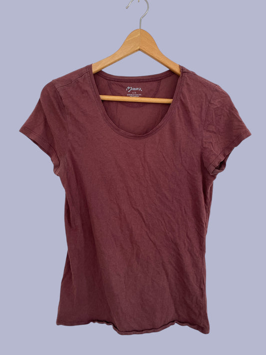 Organic cotton burgundy t-shirt women's small  (36 EU)| Maas