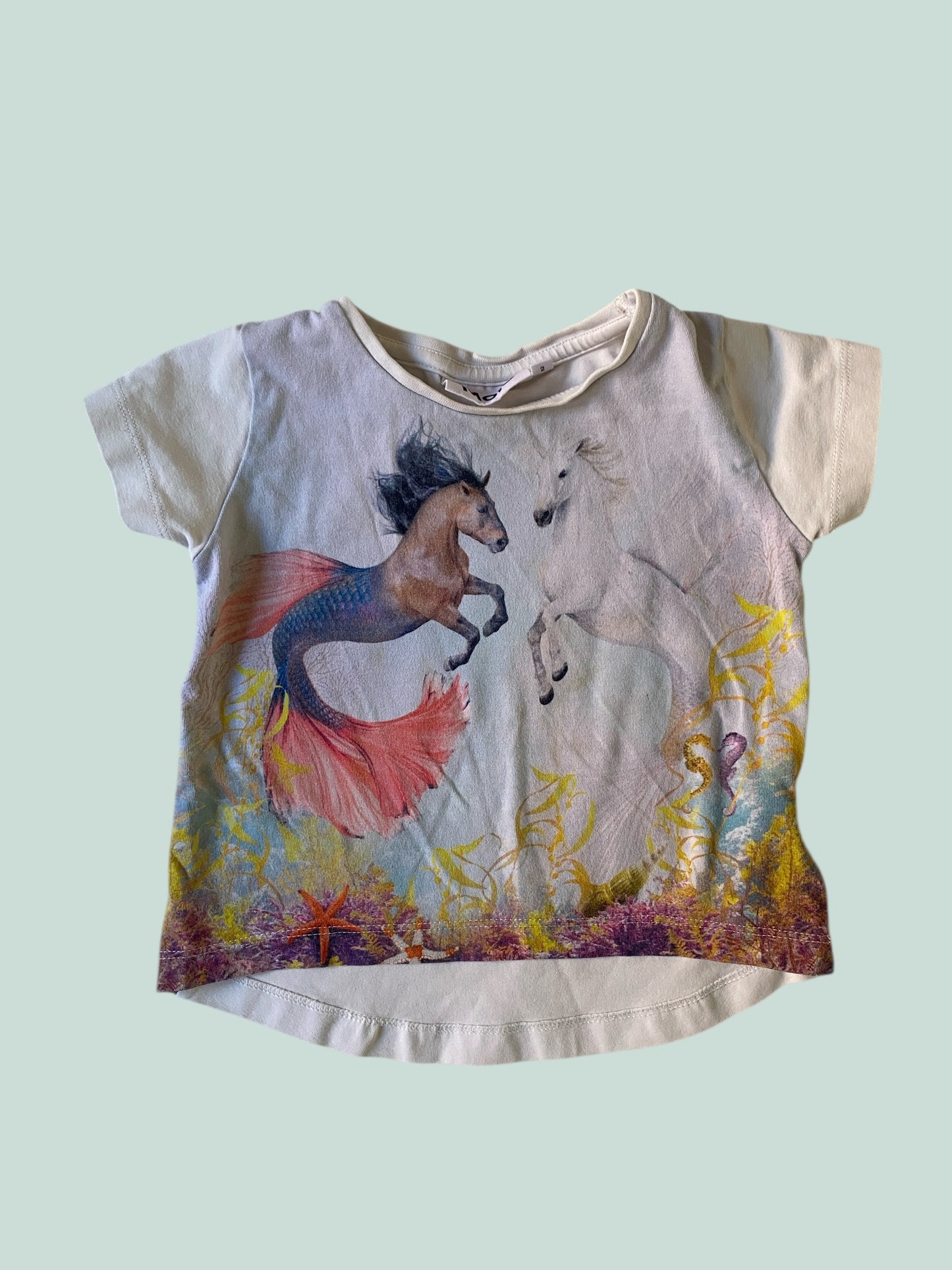 Organic cotton mermaid unicorn t-shirt 18m (92) | Molo