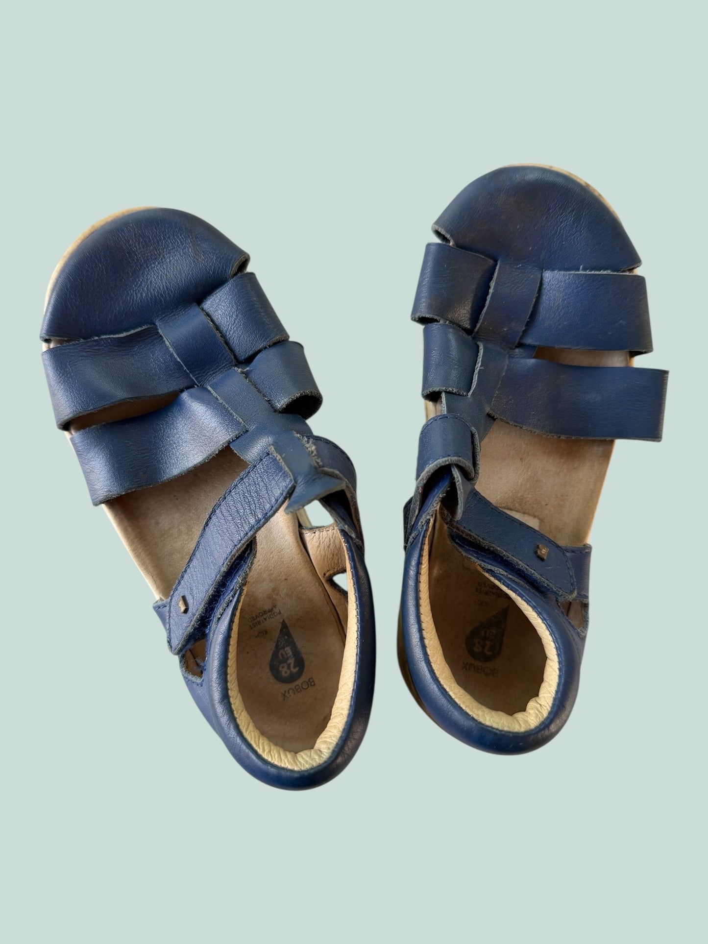 Navy blue velcro sandals 10.5 US Little Kids (28) |Bobux