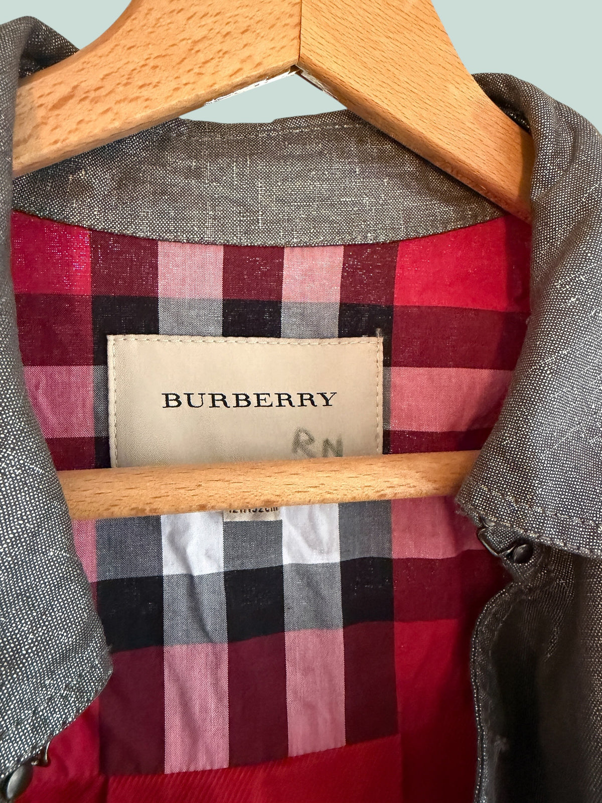 Metallic shiny linen blend coat with red lining 12Y (152) | Burberry