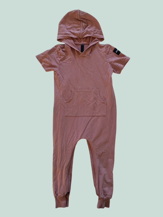 Bamboo/cotton blend hooded short sleeve 'zomper' romper 3Y | Rowe