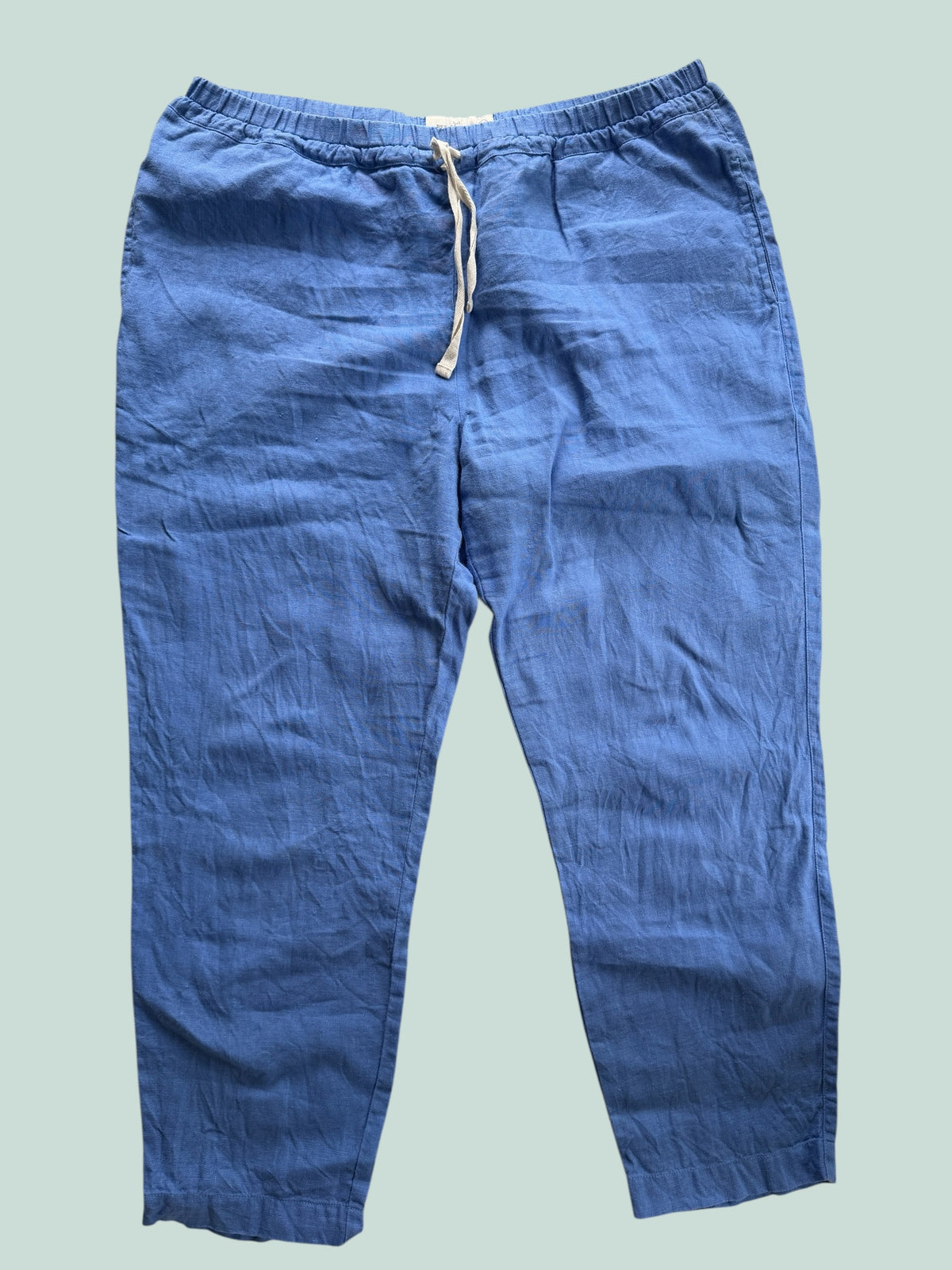 Blue linen pants women's size XL | Not Perfect Linen