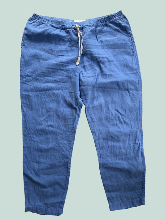Blue linen pants women's size XL | Not Perfect Linen