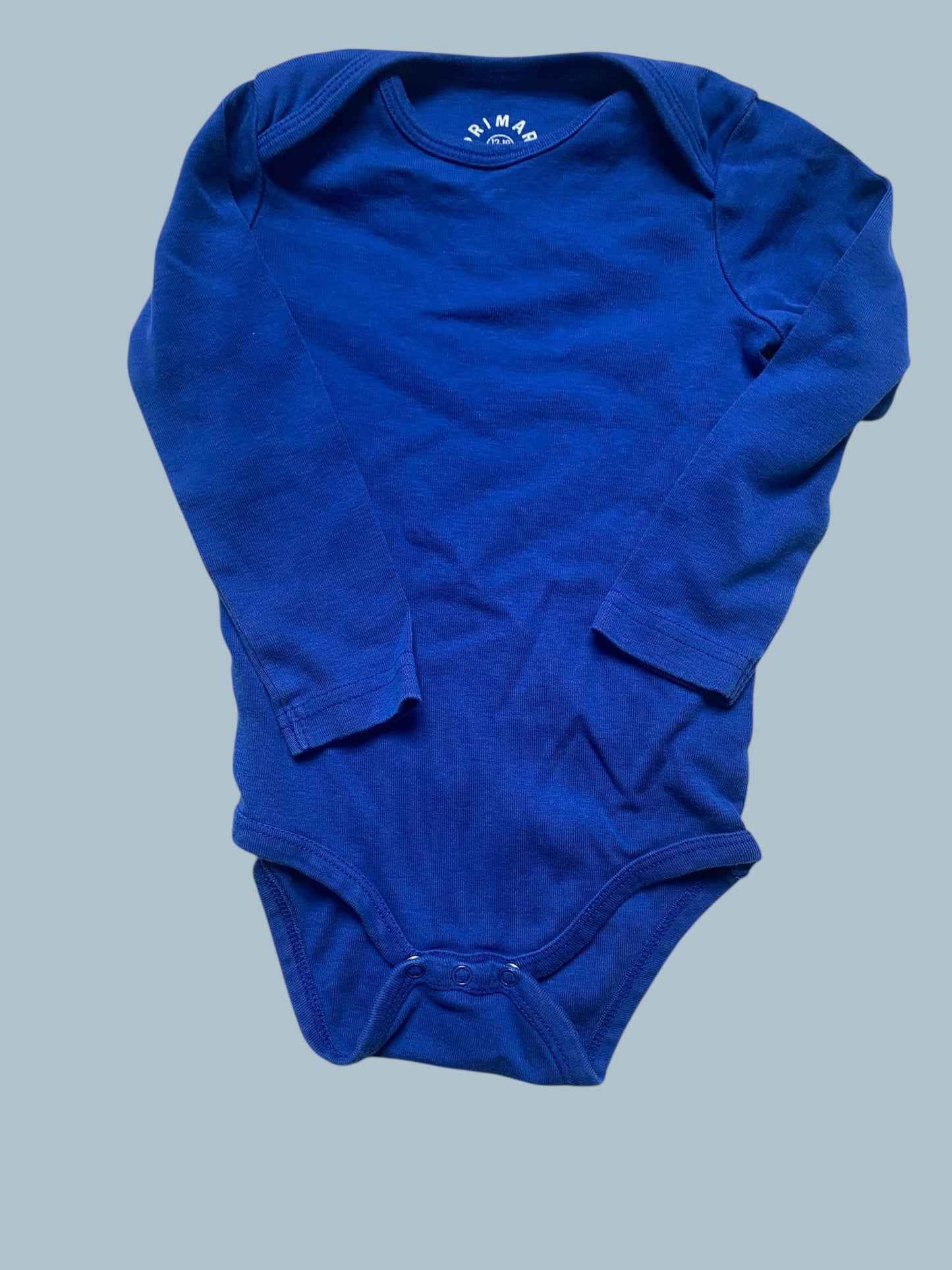 Organic cotton long sleeve onesie 12-18m | Primary - multiple colours