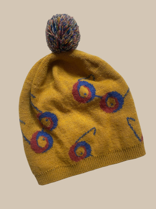 Soft yellow beanie with glasses 5-10Y (Kid) | Bobo Choses