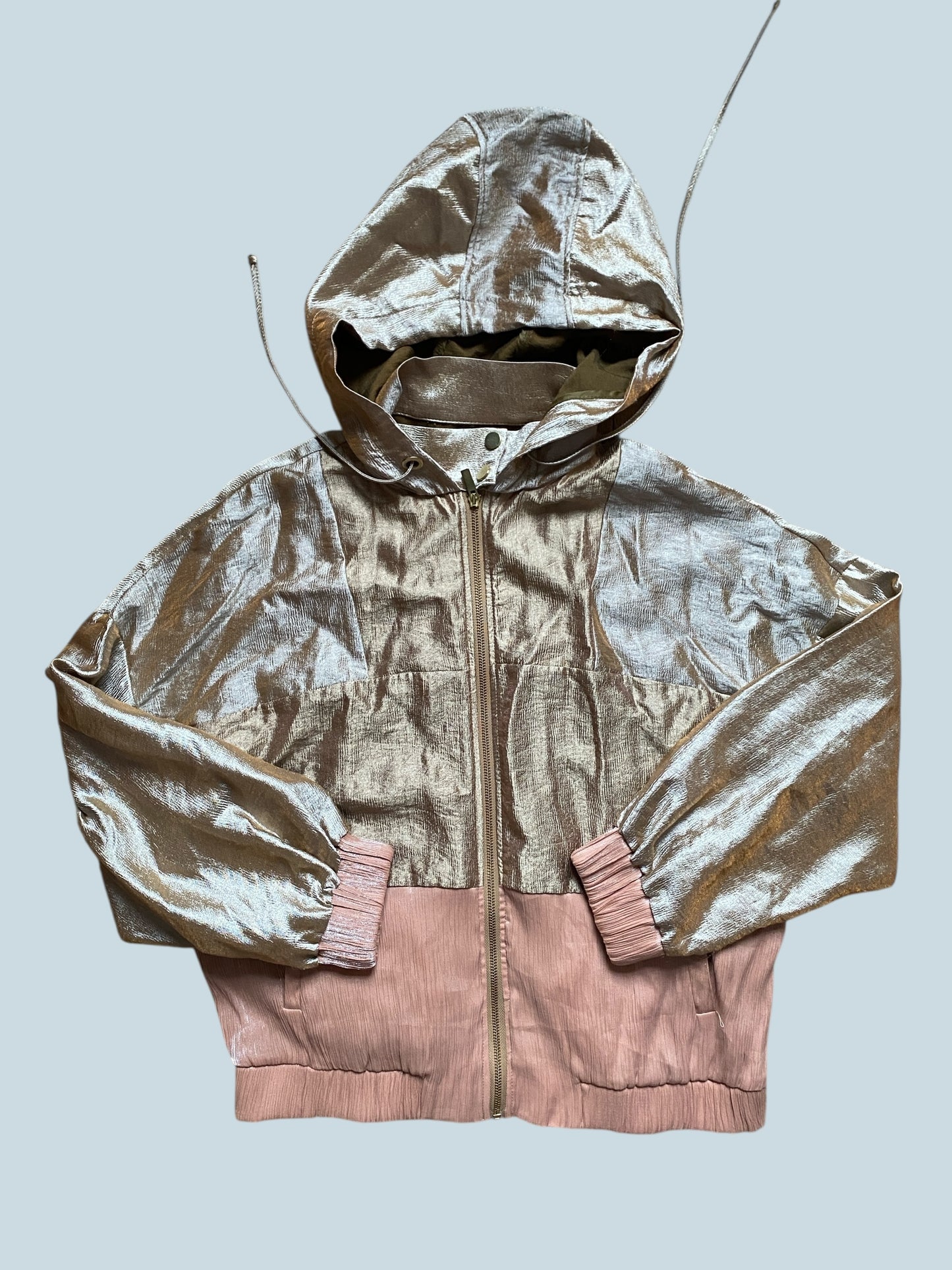 Shiny satin bomber jacket women's medium | Zara