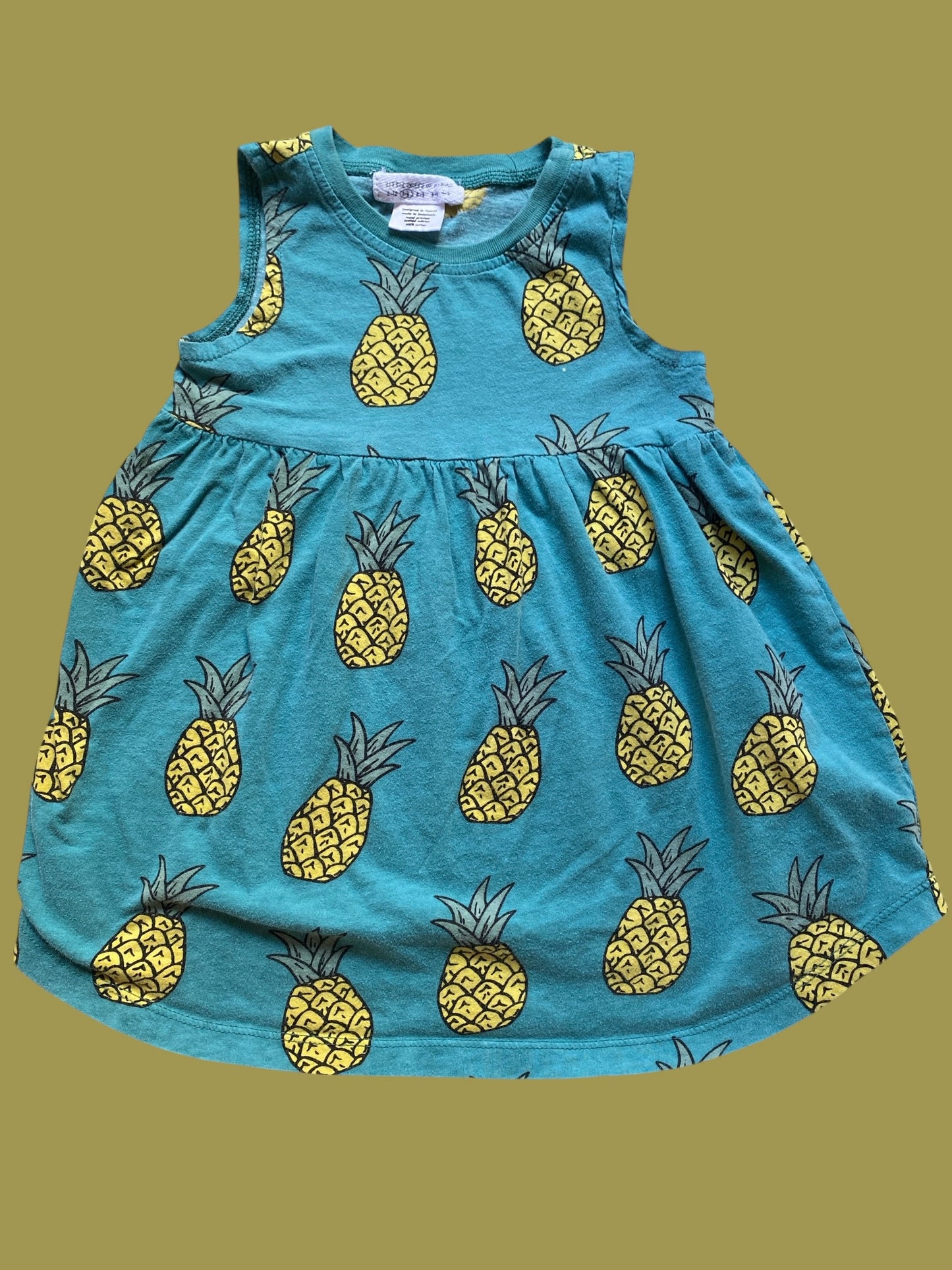 Cotton pineapple dress 2-3Y
