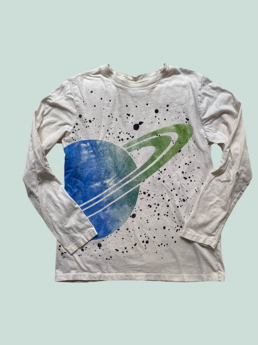Cotton long sleeve space top 12Y | Hanna Andersson