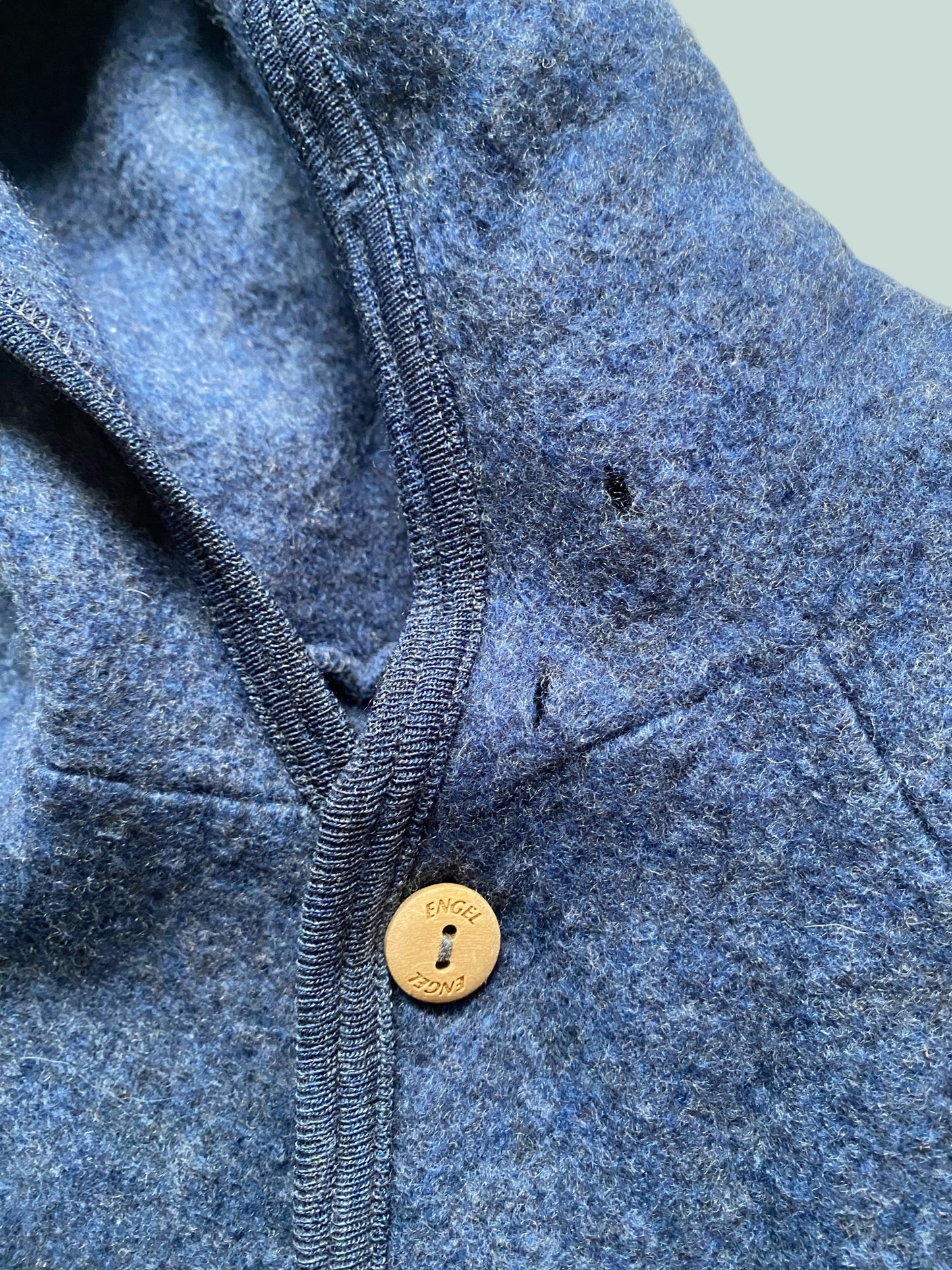 Blue wool fleece jacket 6-12m (generous) | Engel