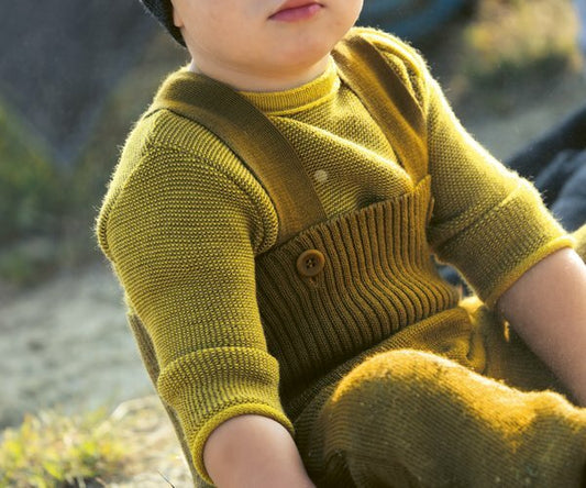 Gold wool dungarees 12-36m | Disana
