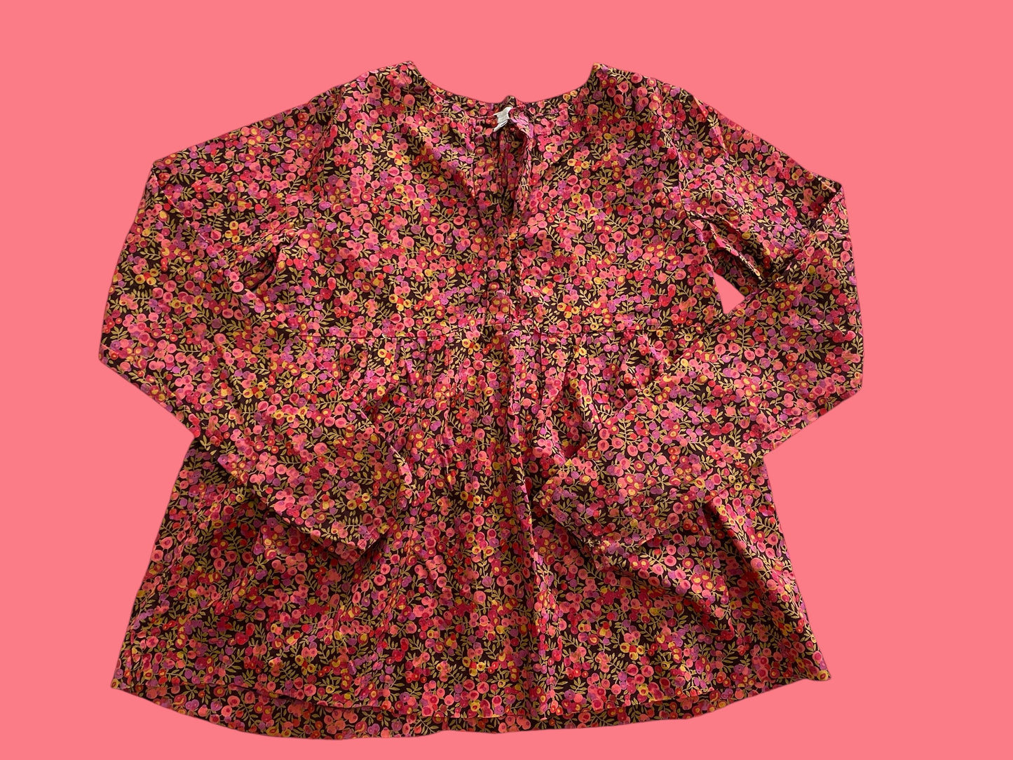 Berry flower long sleeve cotton top 12Y | Jacardi