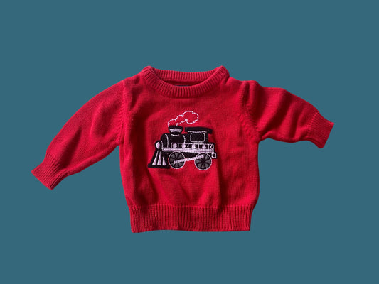Cotton knit train sweater 18m | Oshkosh