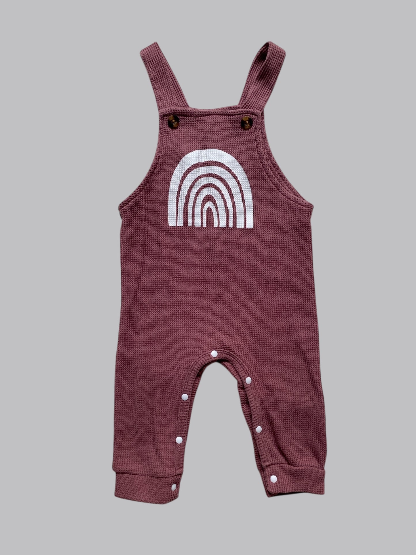 Rainbow waffle overalls ~12m