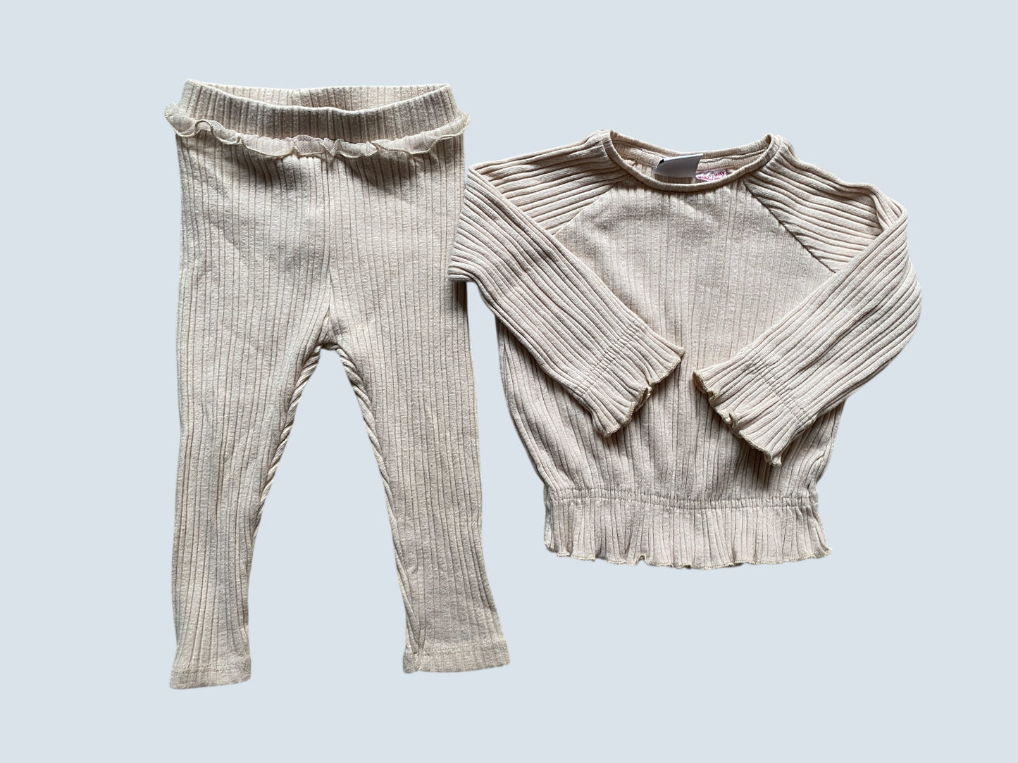 Cream cotton blend stretchy set 12-18m | Zara