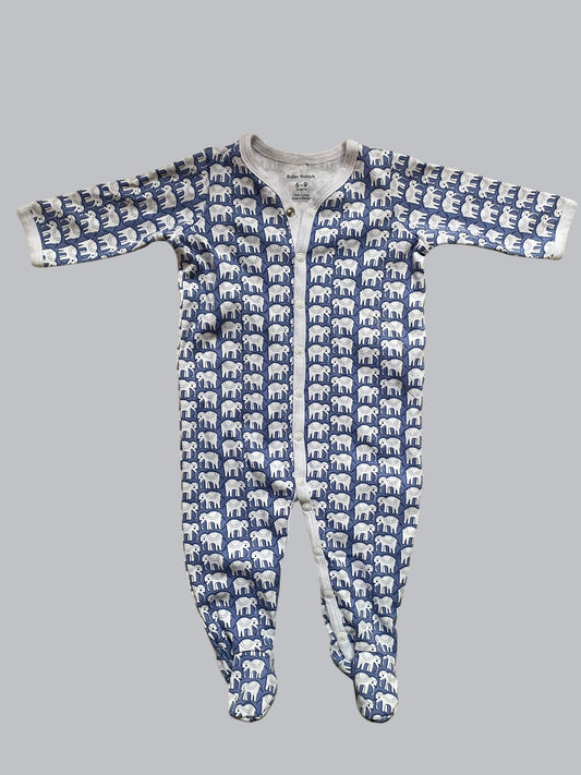 Cotton elephant snap sleeper 6-9m | Roller Rabbit