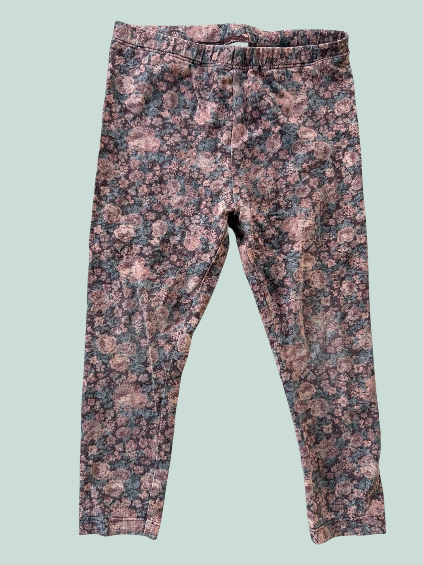 Organic cotton flower leggings 2Y | Wheat