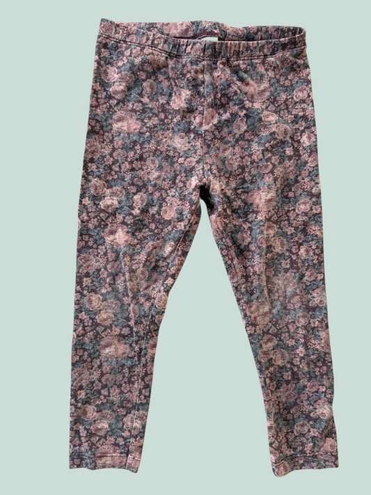 Organic cotton flower leggings 2Y | Wheat