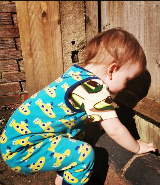 Organic cotton submarine overalls 2-4Y | Maxomorra
