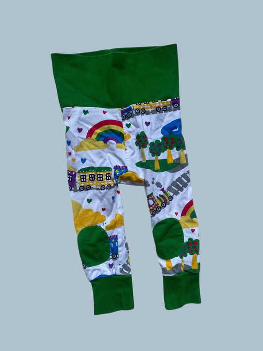 Organic cotton train rainbow pants 6-12 (68) | Moromini