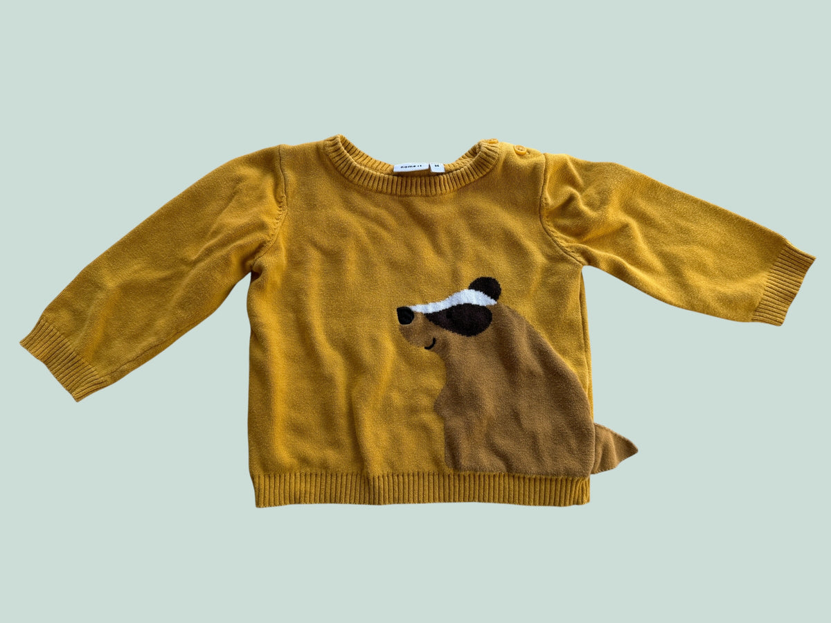 Organic cotton animal sweater 1Y | Name It