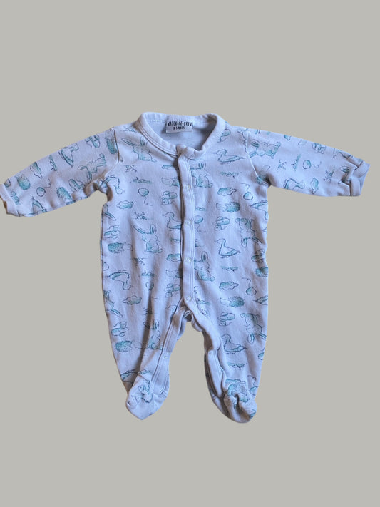 Woodland animal cotton sleeper 0-3m | Watch Me Grow