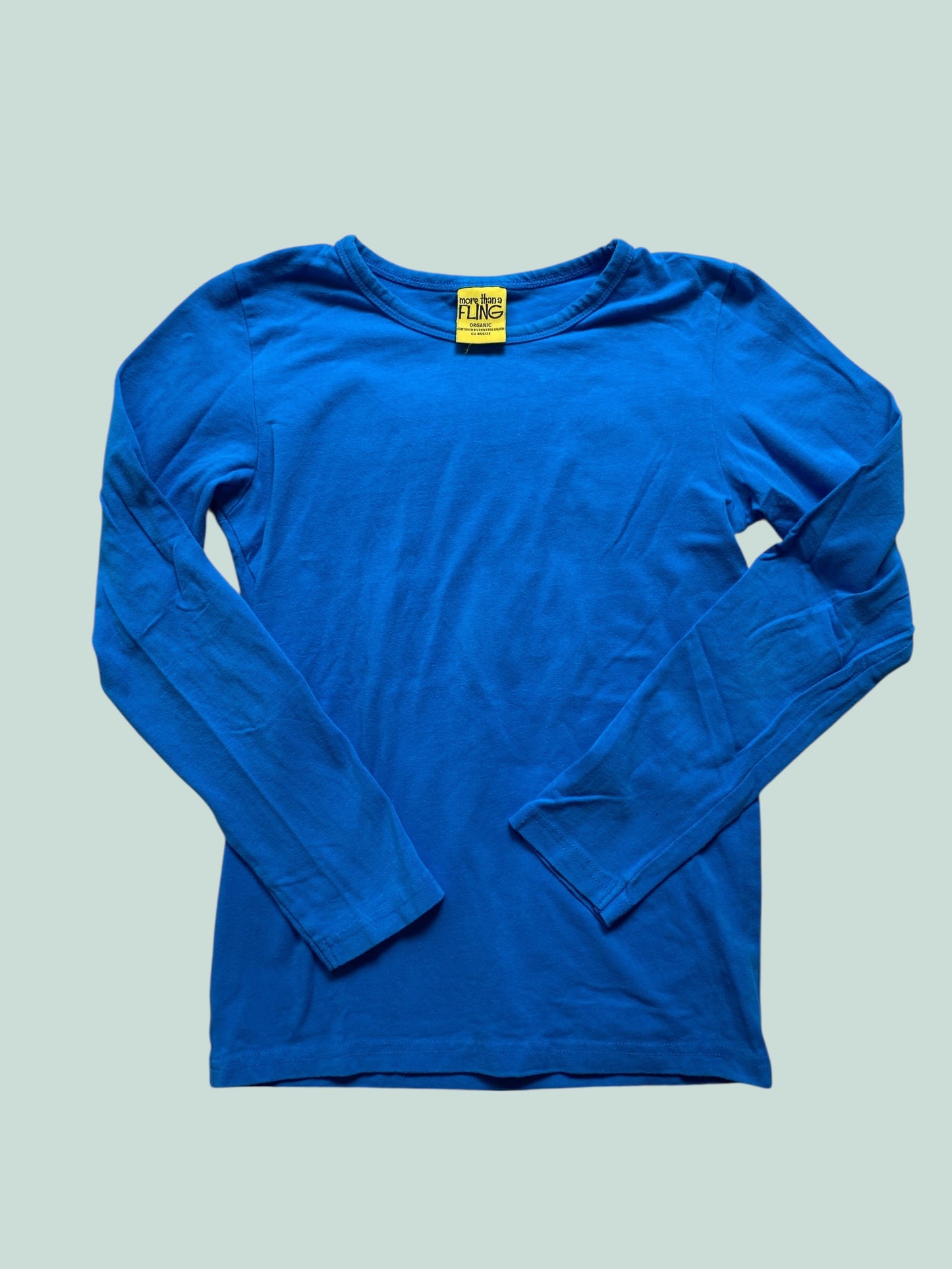 Organic cotton long sleeve blue shirt 6-7Y (122, generous) | More Than a Fling