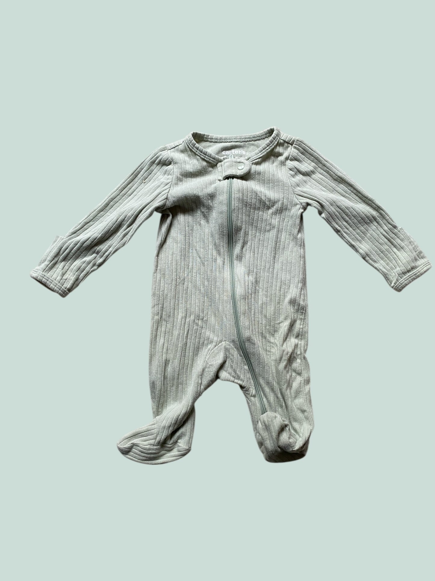 Mint green cotton two-way zip sleeper newborn | Carter's