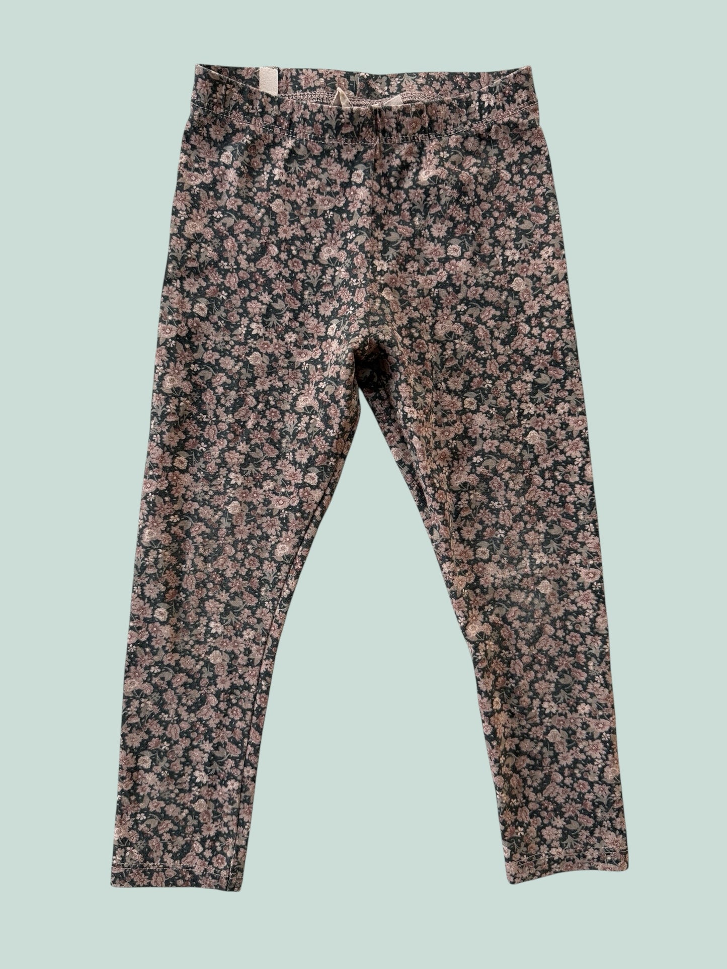 Organic cotton flower leggings 2Y | Wheat