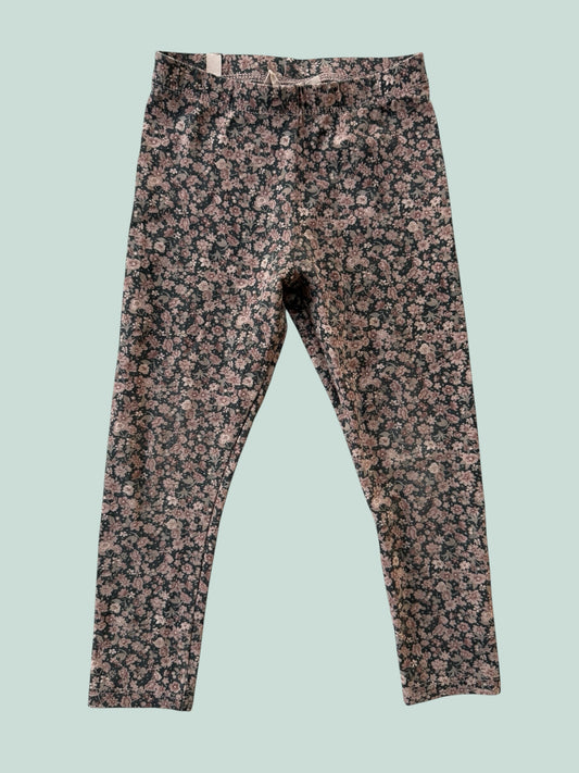 Organic cotton flower leggings 2Y | Wheat