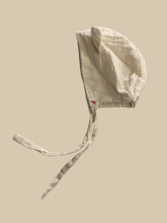 Organic cotton bonnet with ears 6-12m