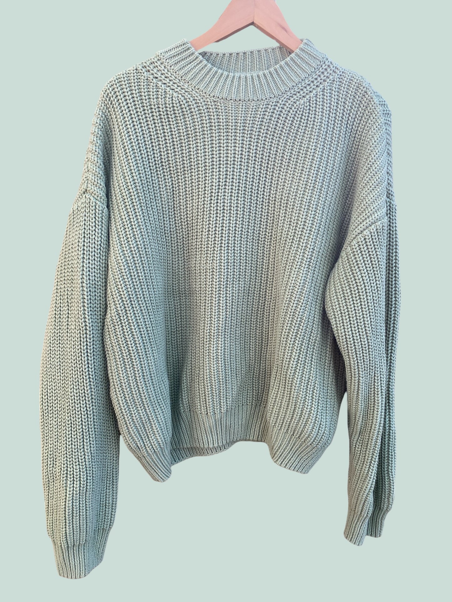 Mint green knit sweater women's medium/large | Blythe & Bodhi
