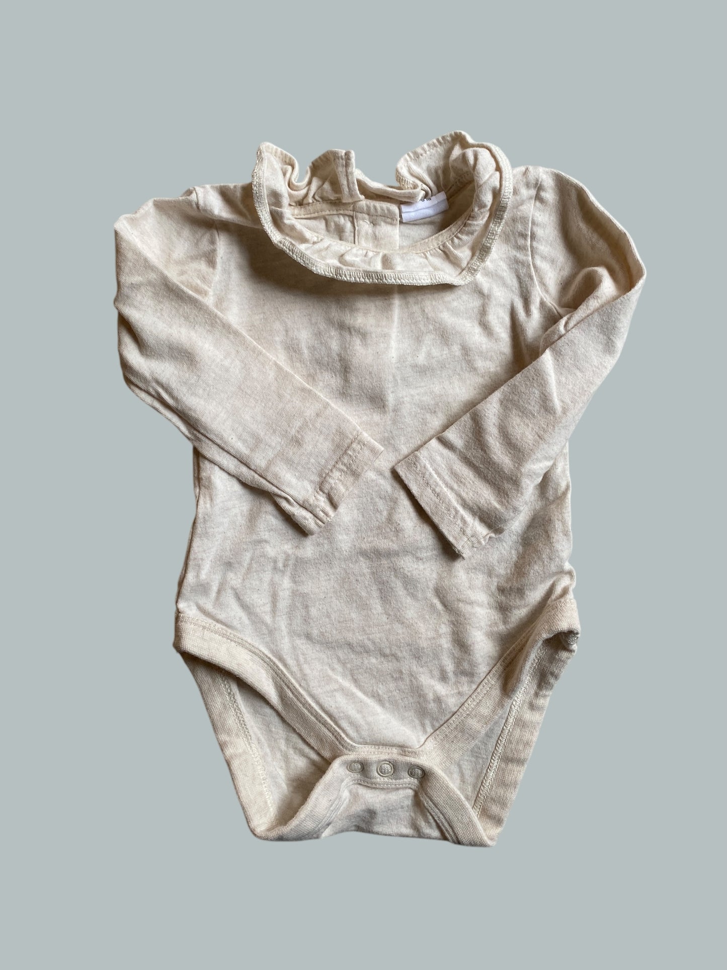 Cream cotton onesie with ruffle collar 3-6m | F&F