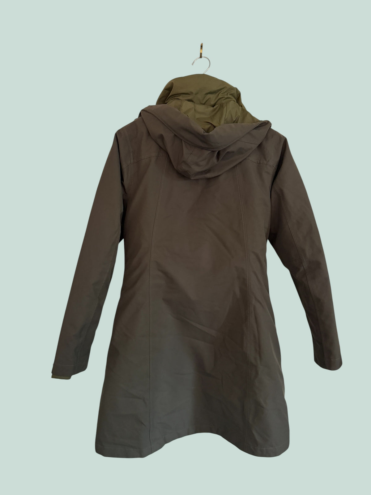 3-in-1 down parka with outer shell women’s small dark green/brown | MEC