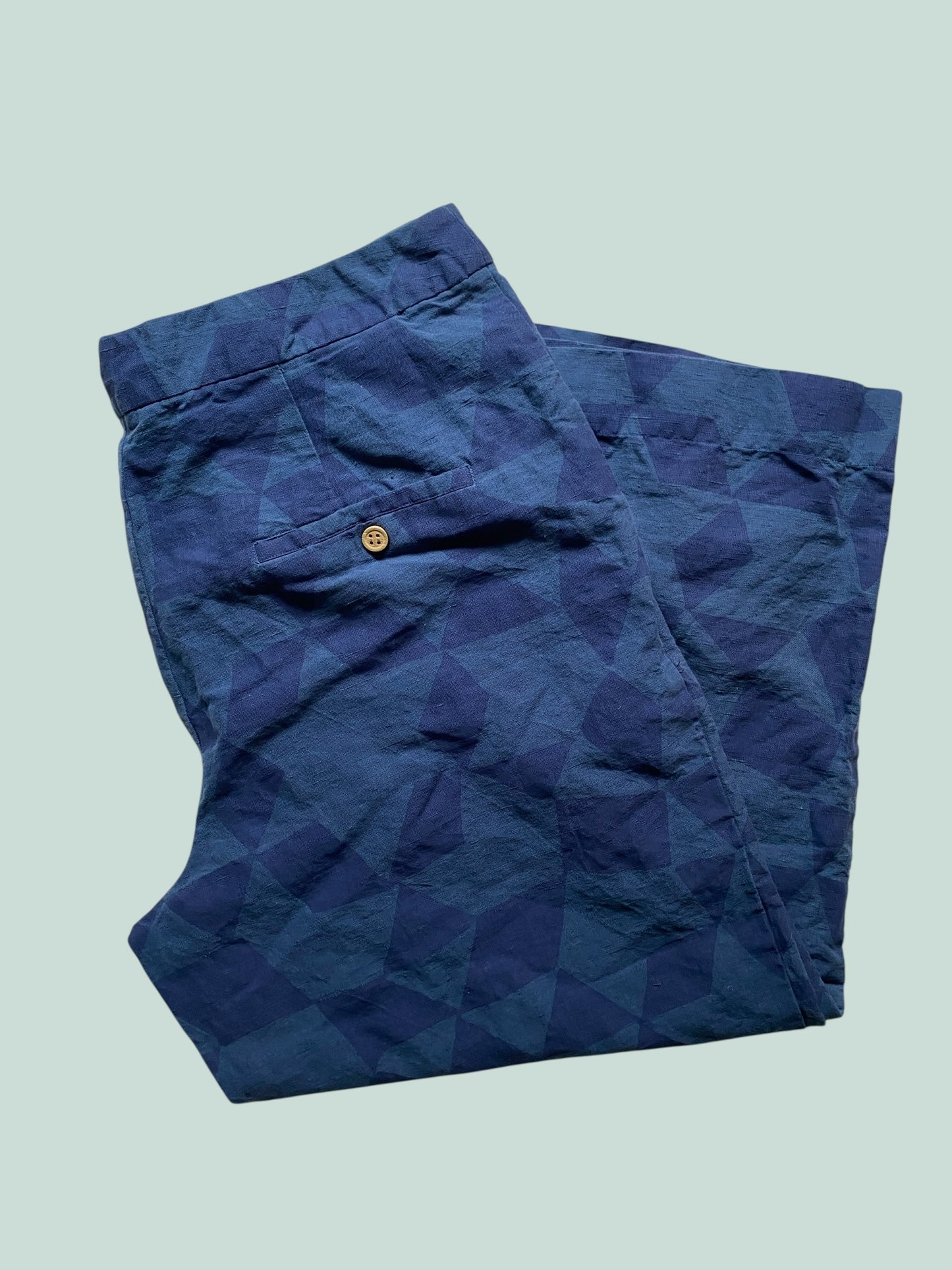 Linen/cotton blend wide leg pants women's large | Nancy Bird